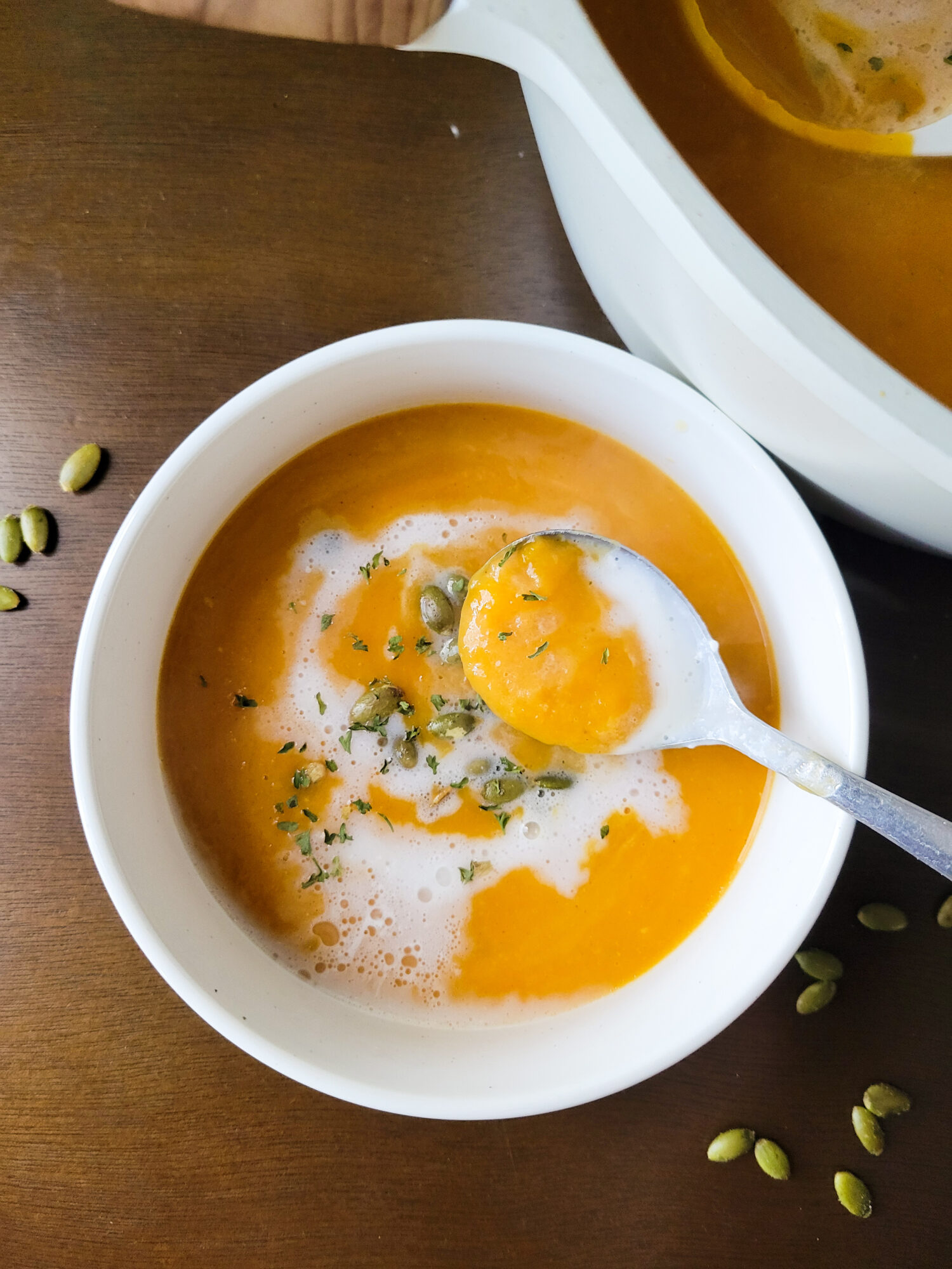 Creamy Butternut Squash Soup Chicken salad recipe made into a sandwich with lettuce and tomato.